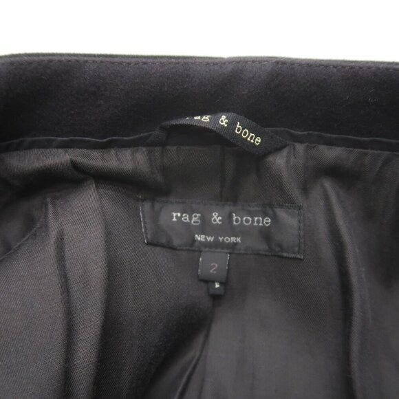 Rag & Bone Cate Double Breasted Wool Pea Coat Black Size 2 - Picture 9 of 14